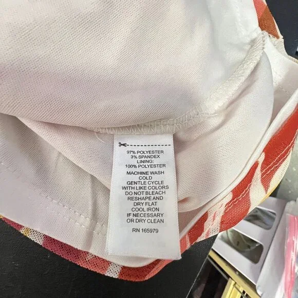 Cable and Gauge Blouse Womens Small Orange Floral Sleeveless Ruched Top V Neck - Picture 10 of 10